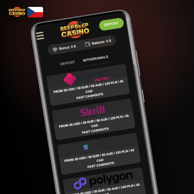 E-peněženky Skrill, Neteller a MiFinity pro rychlý výběr v Beep Beep Casino
