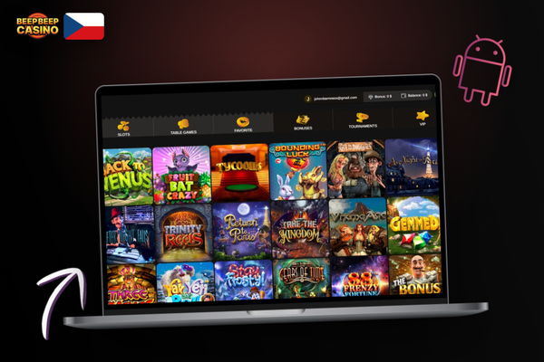 Herní lobby Beep Beep Casino s tisíci slotů od Pragmatic Play a NetEnt