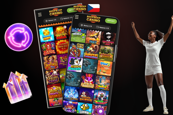 iPhone se Safari a možností přidat Beep Beep Casino app ke stažení na plochu