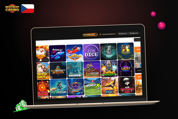 Přihlášení do Beep Beep Casino pro PC s pokladnou a platebními metodami