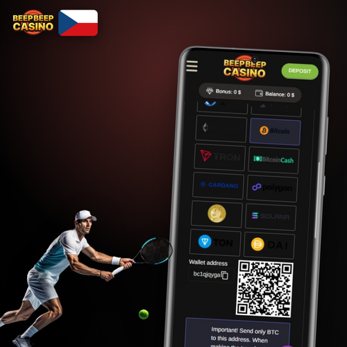 Beep Beep Casino vklad – přehledná pokladna s ikonami platebních metod