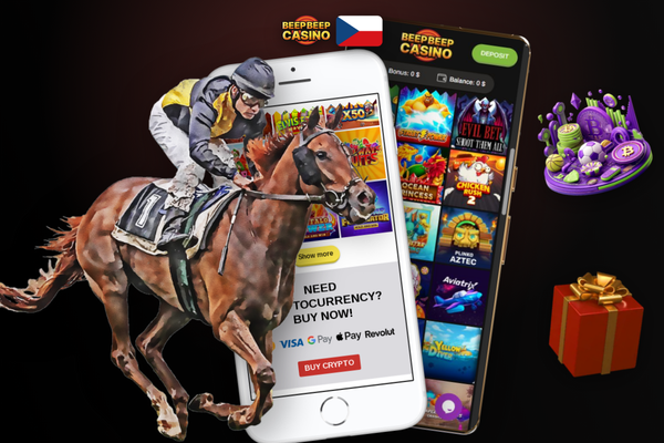 Pokladna Beep Beep Casino na mobilu s ikonami platebních metod a promo kódem