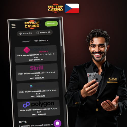 Beep Beep Casino výběr peněz – pokladna s kartami, e-peněženkami a kryptoměnami